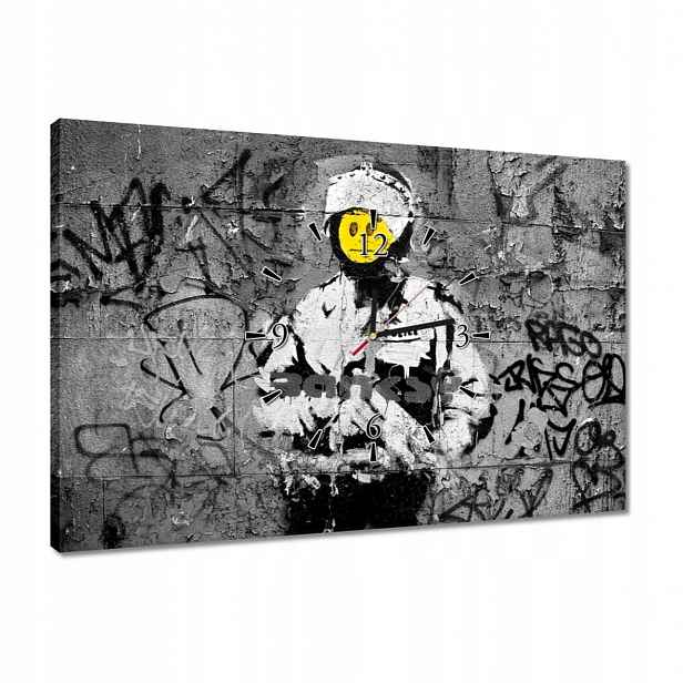 Hodiny 60x40 Banksy Smajlík