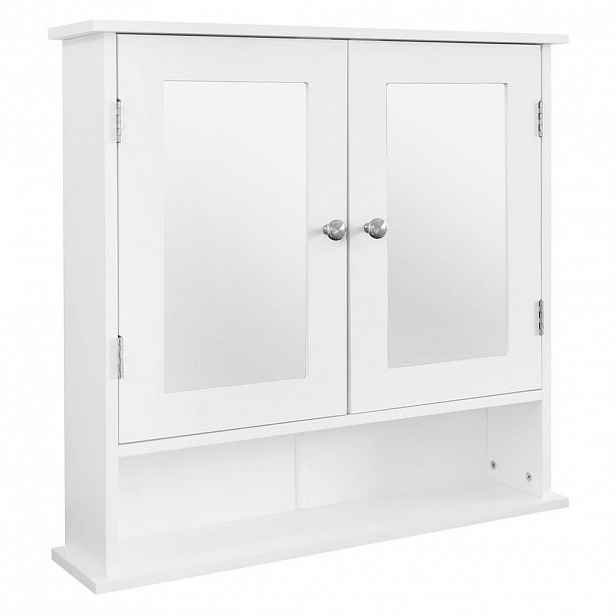 ML-DESIGN ZRCADLOVÁ SKŘÍŇ, bílá, 56 x 58 x 13 cm, koupelnová skříňka se zrcadlem, 2 dvířka, odkládací plocha