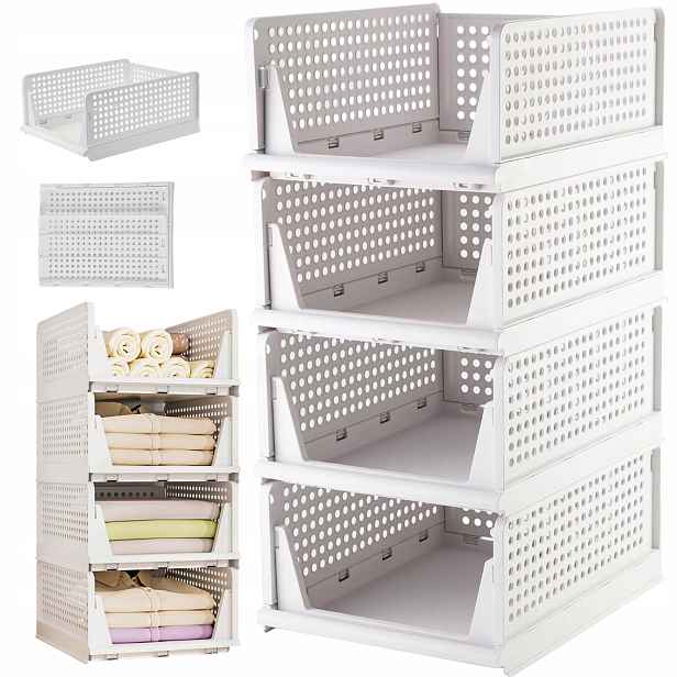 Organizér Sada 4 Skládacích Krabiček Pro Skladování V Domácnosti 43x33x18