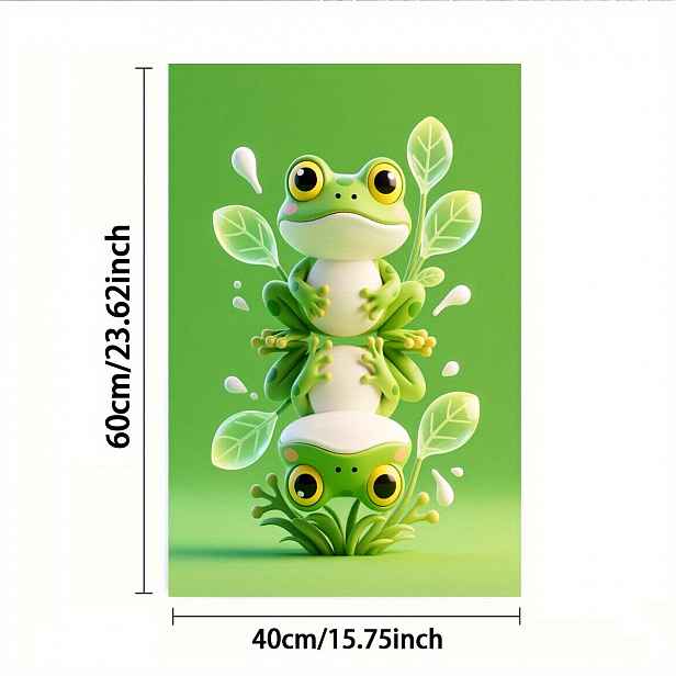 TEMU 1 ks 2 ks, Ručník, Jednostranný potisk, Obdélníkový 40×60 cm, Kreslená žába 2D design, Měkký, Pohodlný, Odolný, Bez zápachu, Vhodný do koupelny,