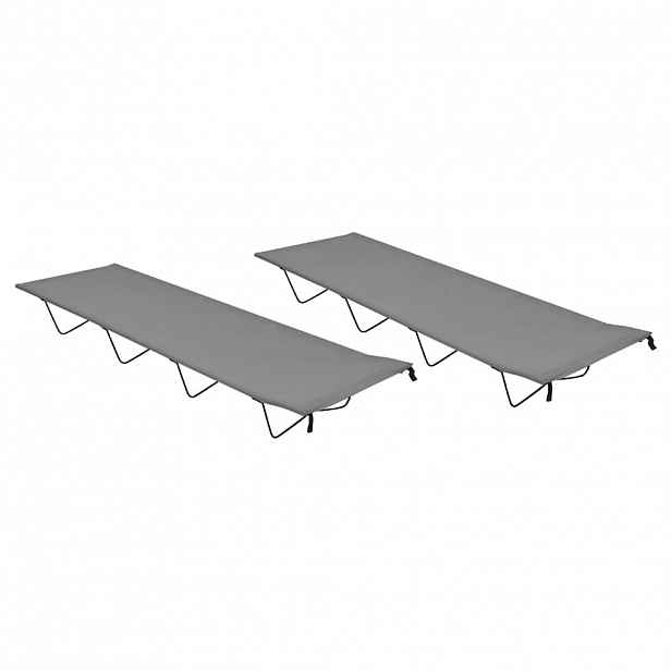 vidaXL Kempingové postele 2 ks 180x60x19 cm oxfordská látka ocel šedé