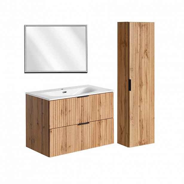 Petits-meubles KOUPELNOVÝ NÁBYTEK 80.2cm Adriel 2er-Set Dubové dřevo