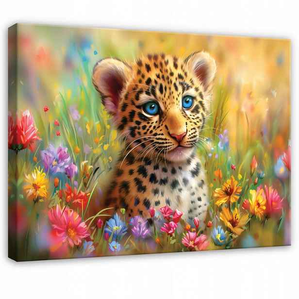 Wallarena OBRAZ na plátně Zvířata Panter Barevný 60x40 cm