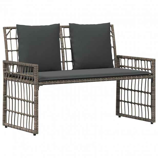 vidaXL Venkovní lavice 2 -Seater 116 x 55 x 82 cm Ocel a polyratan