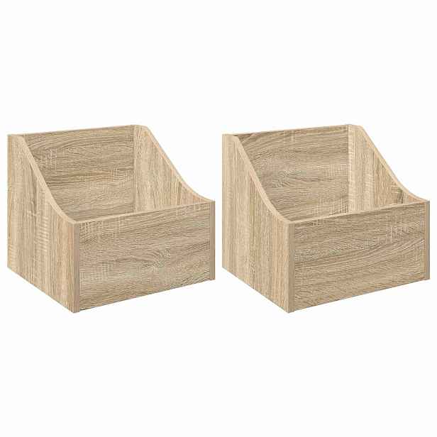 vidaXL Krabice na LP desky 2 ks Dub sonoma 37 x 33 x 32 cm