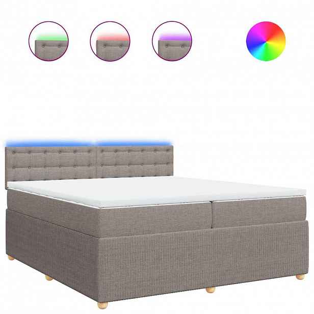 vidaXL Box spring postel s matrací taupe 200x200 cm textil