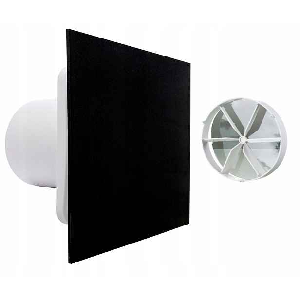 Domácí Koupelnový Ventilátor Ventika FI100 mm Černý Časový spínač Ventil