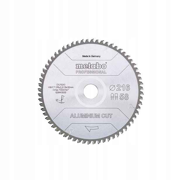 Kotoučová pila na řezání hliníku Metabo 628443000 216x30 mm 58z Hw/ct