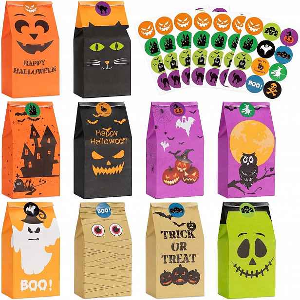 Halloweenské sáčky na pamlsky, dárky na párty 80 ks