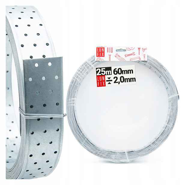 Montážní páska perforovaná 25 m 60 x 2 mm ocelová tesařská 1 Ks.