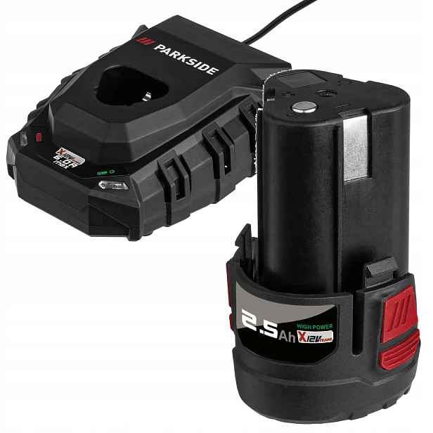 Parkside Performance nabíječka 12V 6A 100W akumulátor Papk 12V 2.5Ah