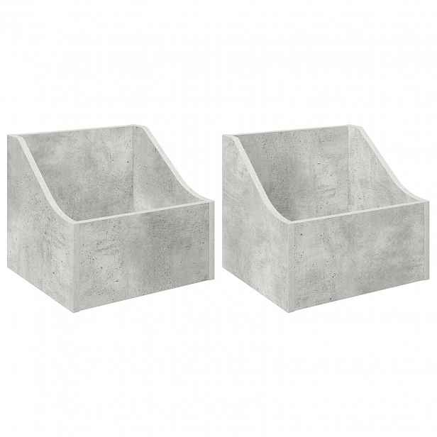 vidaXL Krabice na LP desky 2 ks Betonově šedá 37 x 33 x 32 cm