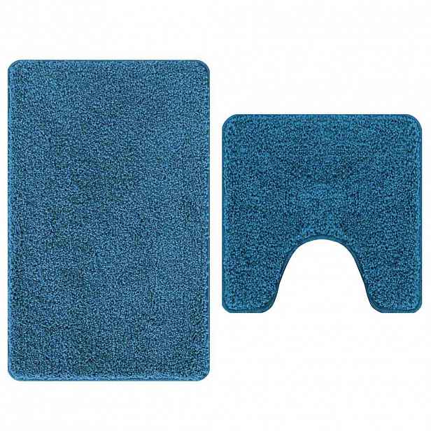 vidaXL Sada protiskluzových koupelnových rohoží 2 ks Modrá 50 x 50 cm