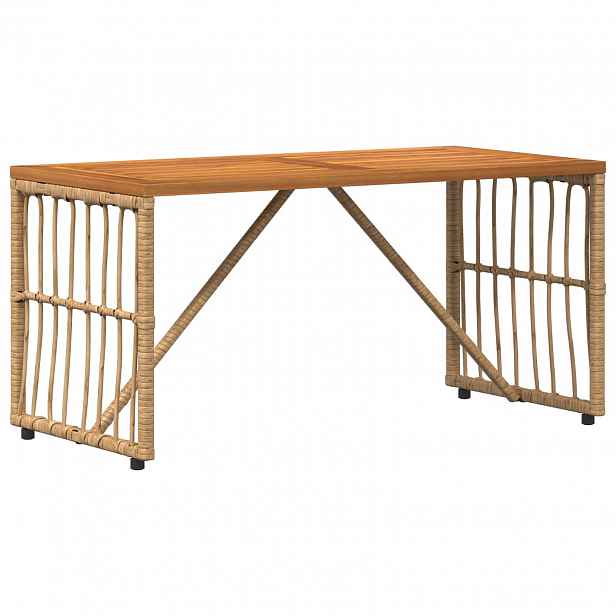vidaXL Venkovní stůl Přírodní 80 x 40 x 40 cm Ocel a polyratan