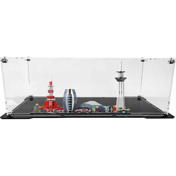 Vitrína s černou základnou pro stavebnici Lego 21051 Architecture Tokio