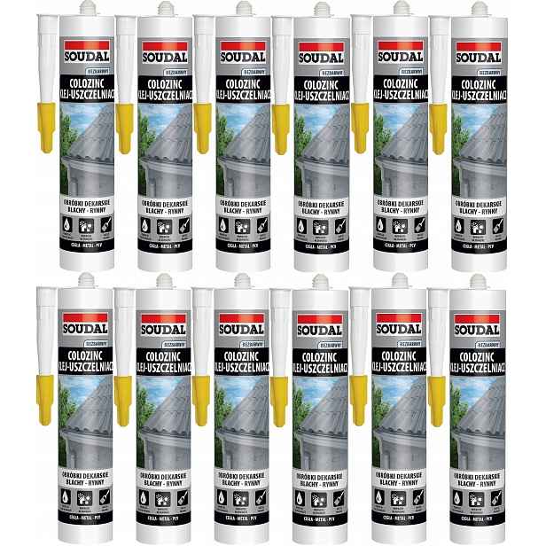 12 Ks Colozinc tmel lepidlo na plechy Soudal 290ml Bezbarvý