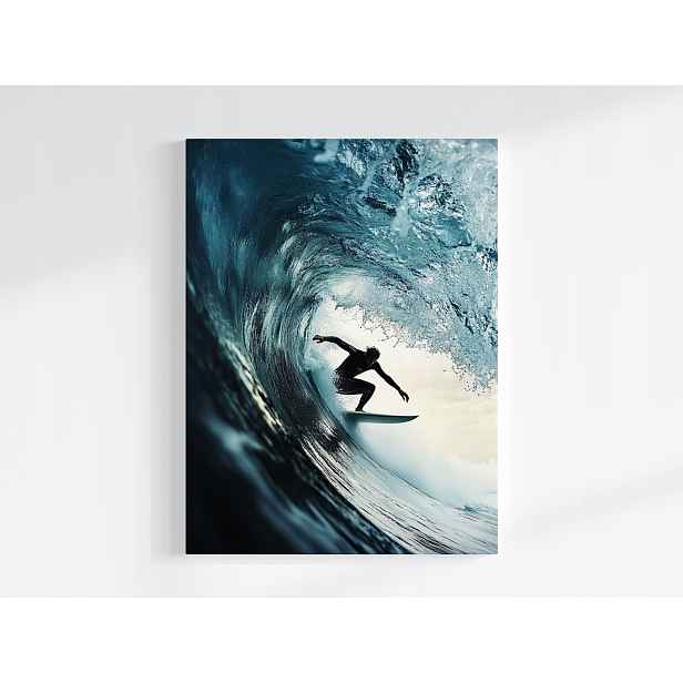 Plakát Sport Moře Oceán Vlny Surfování Surfer Deska 75x100