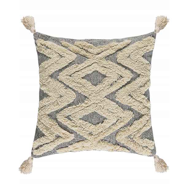 Polštář krémový 45x45 cm, čtvercový, geometrický, vhodný pro praní