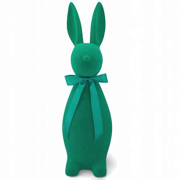 Velký Velikonoční Králík 47 cm Zelený Velurový Vánoční Dekorace Figurka