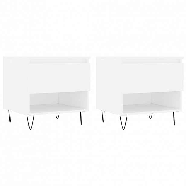 vidaXL Konferenční stolky 2 ks bílé 50 x 46 x 50 cm kompozitní dřevo
