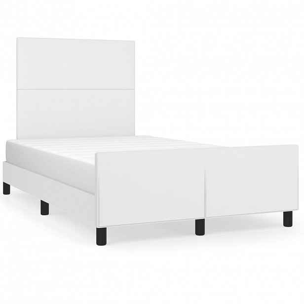 vidaXL Rám postele bez matrace bílý 120x190 cm umělá kůže