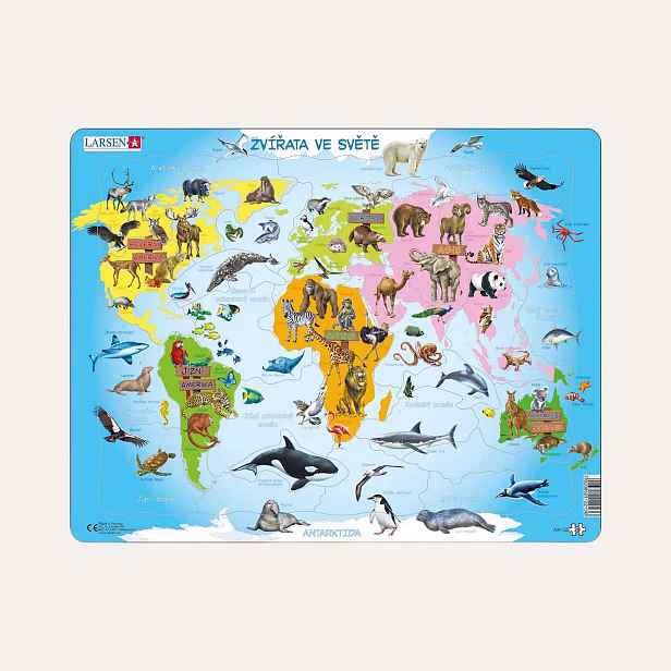 Dino ZVÍŘATA VE SVĚTĚ 28 d. EDU deskové puzzle
