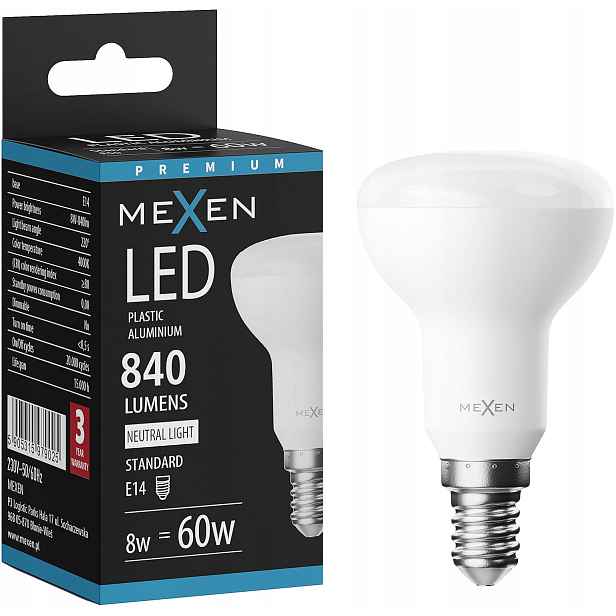 Mexen Nova Led Žárovka E14 R50 8W Neutrální Bílá 4000K 840 LM