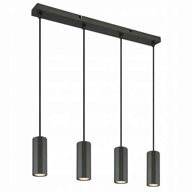 Šedá závěsná lampa James nad jídelní stůl s regulací Globo