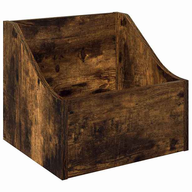 vidaXL Krabice na LP desky Kouřový dub 37 x 33 x 32 cm