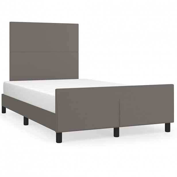 vidaXL Rám postele bez matrace šedý 120x190 cm umělá kůže