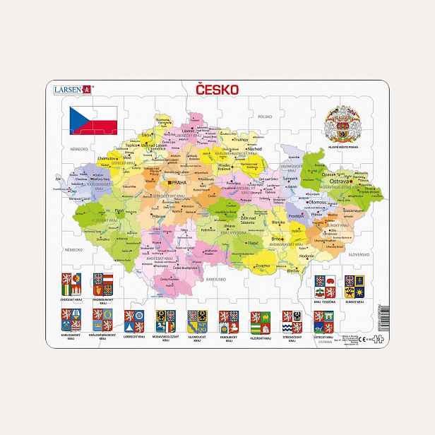 Dino ČESKÁ REPUBLIKA KRAJE 70 d. EDU deskové puzzle