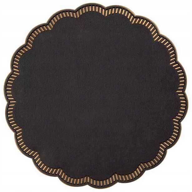 Papírové podložky pod hrnek/skleničku, černé, průměr 9 cm, 250 ks