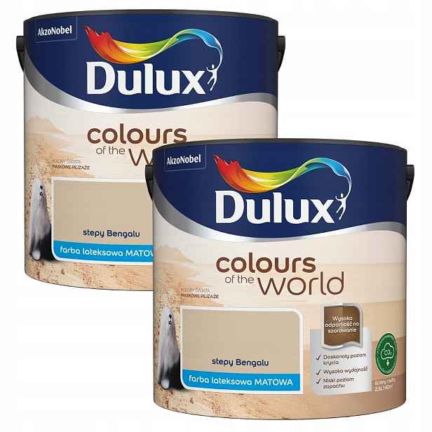 Set Dulux Barvy Světa 2x2,5L Barva Latexová Emulze Stepy Bengalu 5L