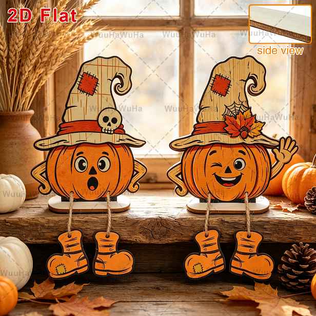TEMU 2D ploché rekvizity, 2 ks dřevěné rekvizity do fotokoutku, podzimní dřevěné dekorativní rekvizity, halloweenské dekorace na zeď, party dekorace,
