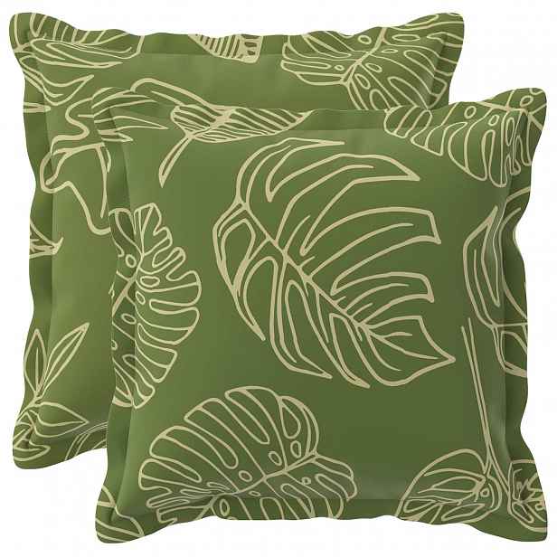 vidaXL Povlak na polštář 2 ks HOUTEN Listový design 30 x 30 cm