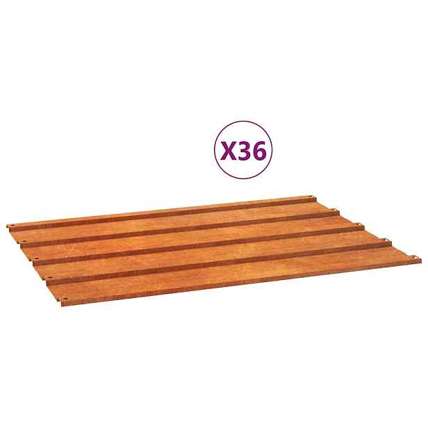 vidaXL Střešní panely 36 ks rezavé 60 x 44 cm cortenová ocel