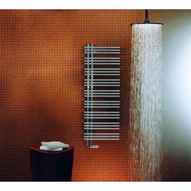 Zehnder Yucca Asym - Koupelnový radiátor 130x58 cm, rovný, jednořadý, chrom YAC-130-060