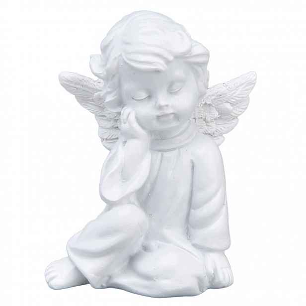 Figurka Anděla Spící Anděl Cherubín Bílý 6 CM, Dekorace Z Pryskyřice