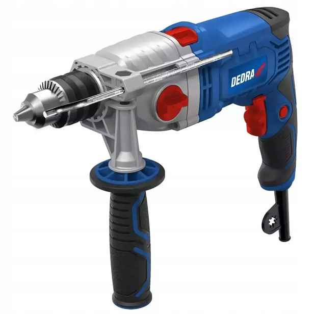 Příklepová vrtačka 1100 W s dvěma rychlostními stupni 0-3200 ot/min, hliníkové tělo Dedra