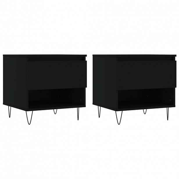vidaXL Konferenční stolky 2 ks černé 50 x 46 x 50 cm kompozitní dřevo