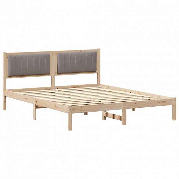 vidaXL Rám postele s čalouněným čelem s čelo Taupe 160 x 200 cm
