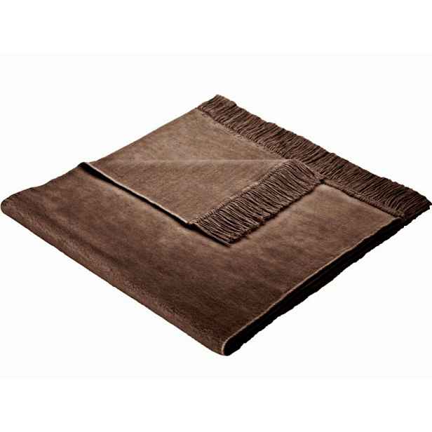 Deka Přehoz Křeslo Moca Design bavlna 50 cm x 200 cm hnědá