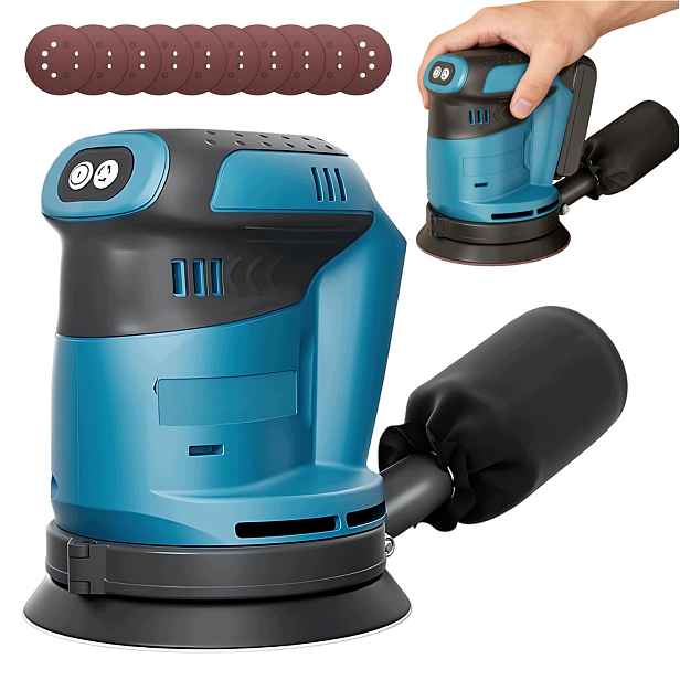 Excentrická Bruska 125 MM 18 V Bezdrátová Suchý Zip 3 Rychlostní Stupně 11000 Ot/min