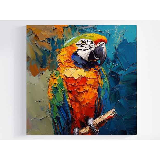Obraz Na Plátně Canvas Olej Barevný Exotický Papoušek Ara Pták 60x60