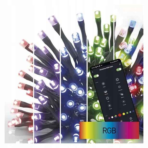 Vánoční osvětlení na stromeček Wi-fi GoSmart 180LED 18 m Rgb 64 programů IP44 D4ZR03 Emos