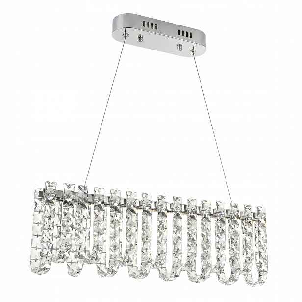 Závěsné Stropní Svítidlo Led Chrom Křišťálová Glamour Stříbrná do obývacího pokoje