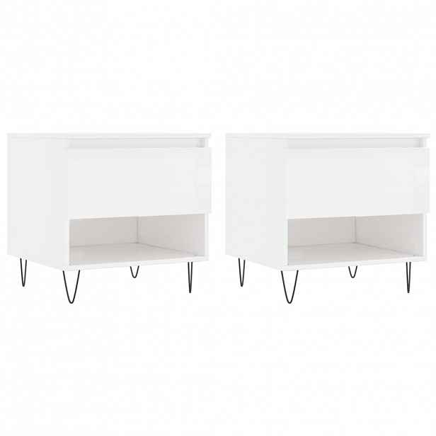 vidaXL Konferenční stolky 2 ks lesklé bílé 50x46x50cm kompozitní dřevo