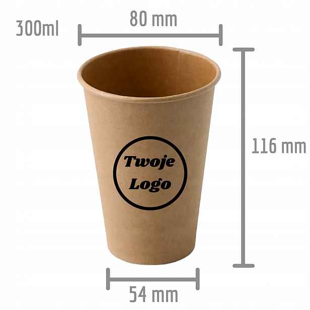 Papírové kelímky o objemu 300 ml s potiskem – ekologické a odolné