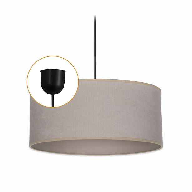 Stropní svítidlo s krytem Lustr Závěsná lampa 1 x E27 Béžové stínidlo 35 cm