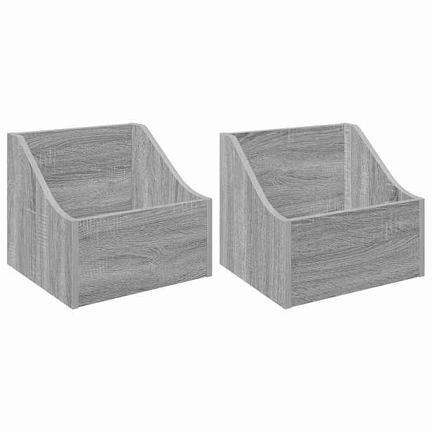 vidaXL Krabice na LP desky 2 ks Šedý Sonoma 37 x 33 x 32 cm